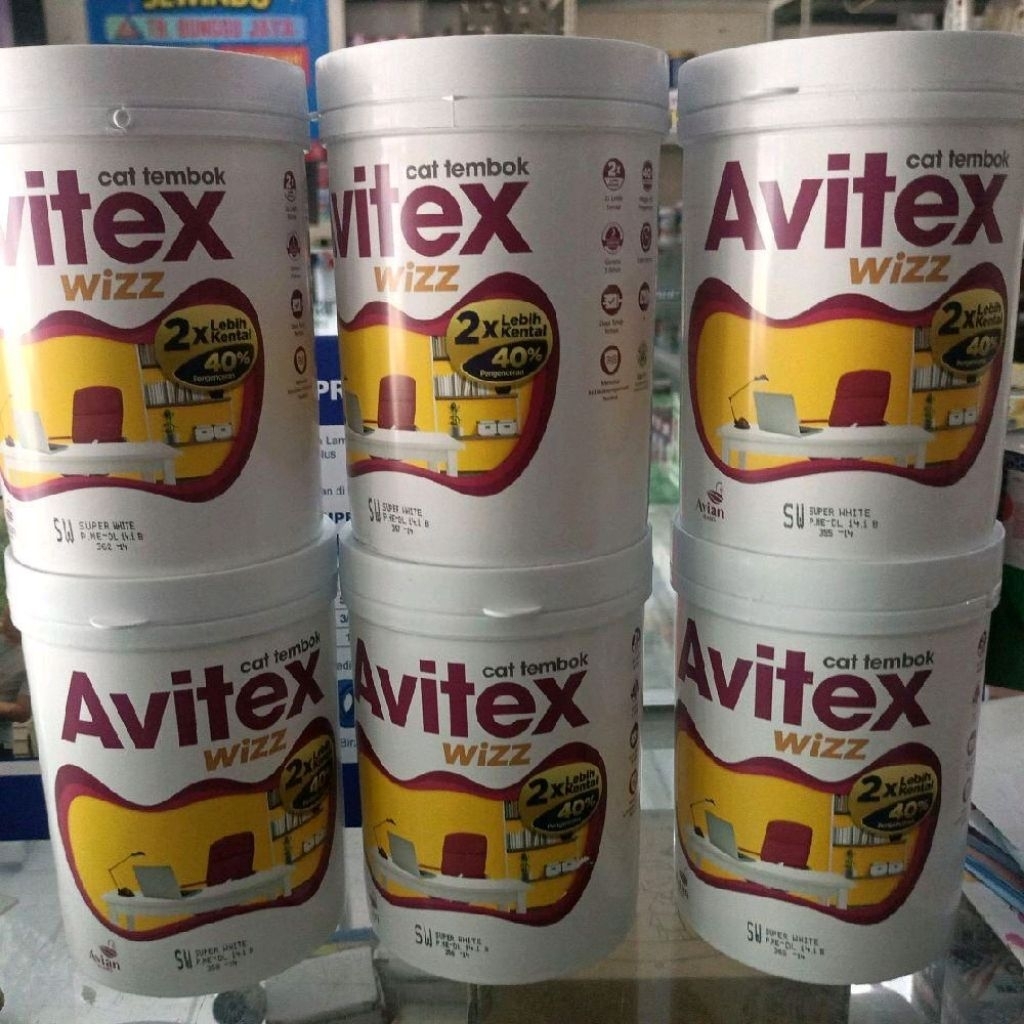 Cat Tembok Avitex Wizz 1 Kg - Bisa untuk cat tembok, cat beton, cat Plafond grc atau gypsum