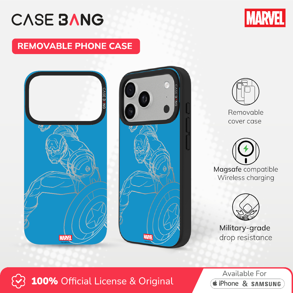 Casebang Removable Phone Case Cover Avenger Series - Captain America Magnetic Casing Iphone