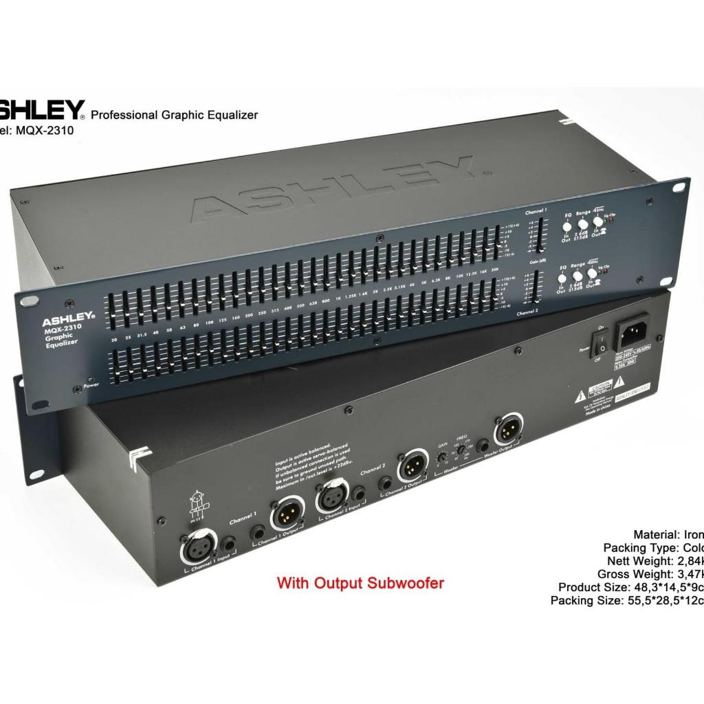 EQUALIZER ASHLEY MQX 2310 MQX2310 Original New Panel 2U Output Subwoofer Dual 31 Chanel Garansi Resm
