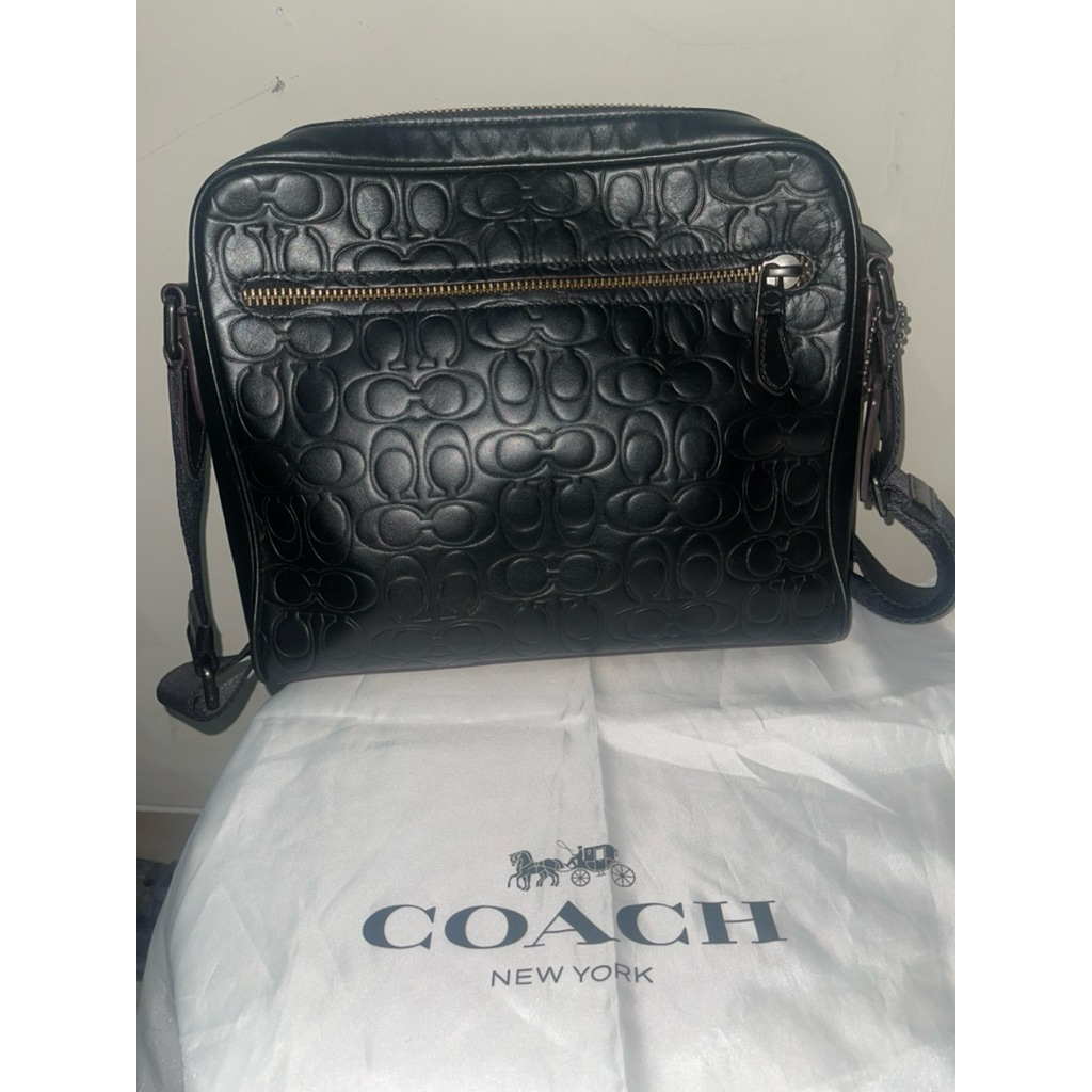 tas selempang pria Coach embossed leather second