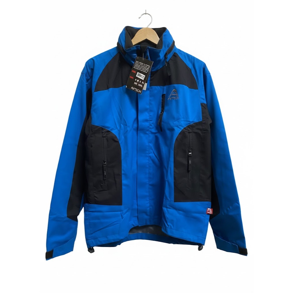 Jaket Outdoor Avtech 2404 Pria Waterproof Windproof Jaket Gunung Hiking Trekking Biru Hitam