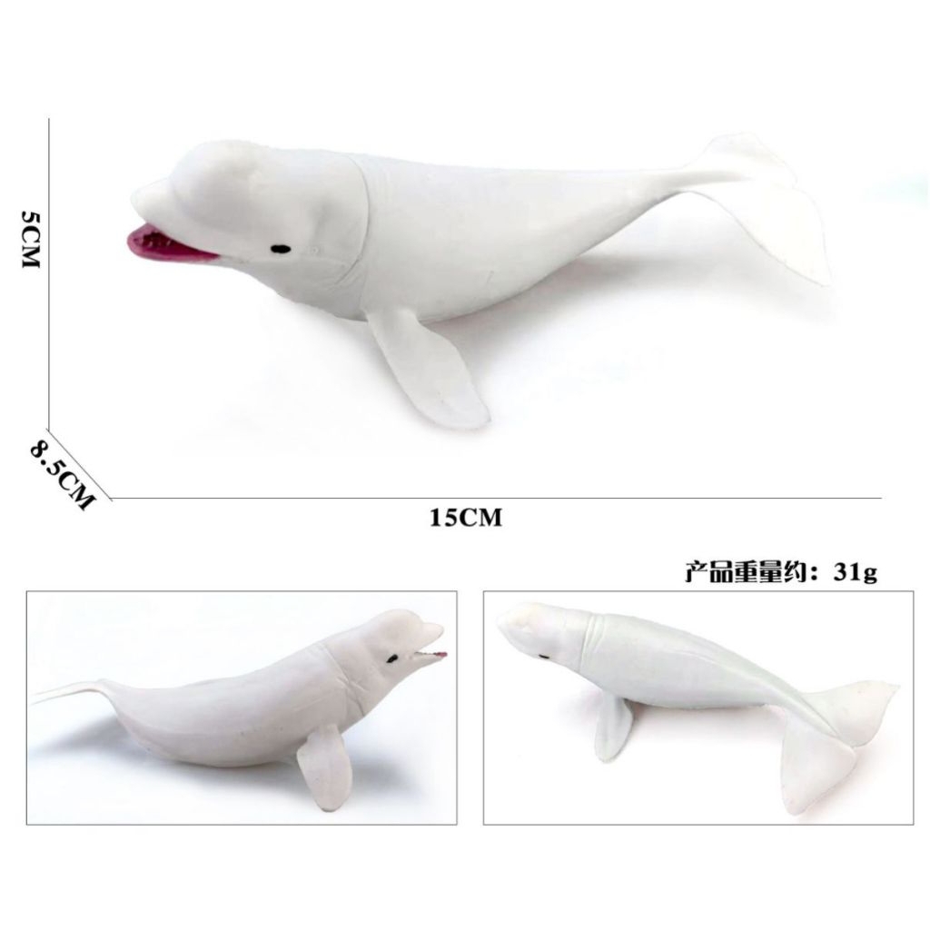 Mainan ikan paus beluga - miniatur ikan paus beluga - pajangan paus beluga - koleksi figure paus bel