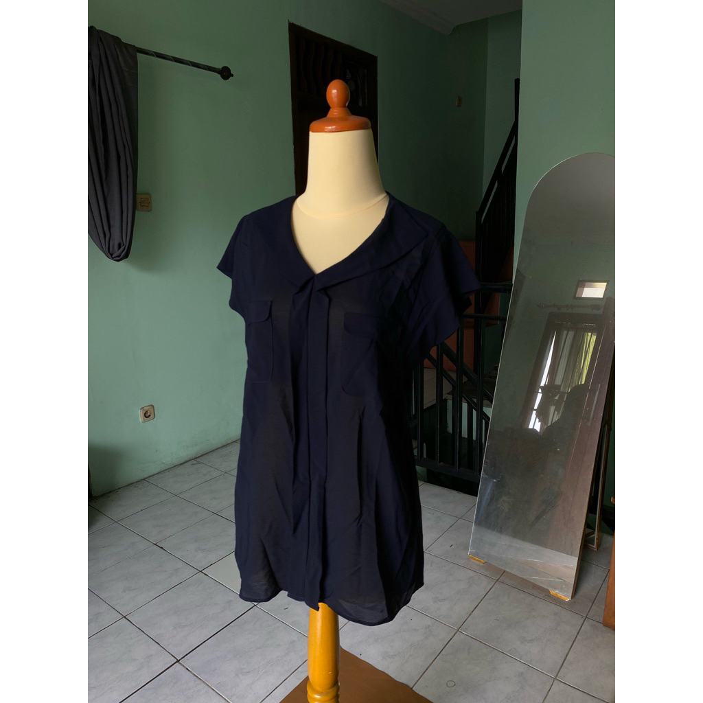 Pl blouse biru dongker