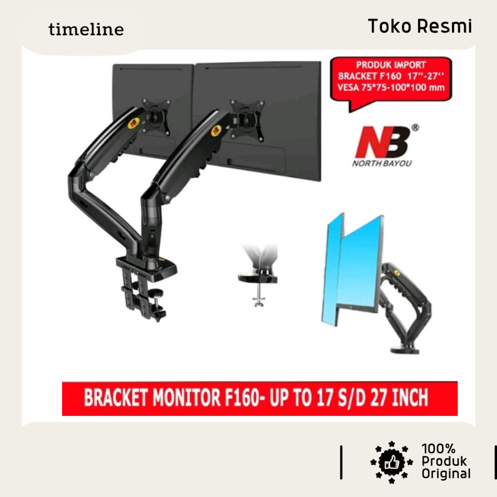 Bracket Monitor Komputer Pc Double NB F160