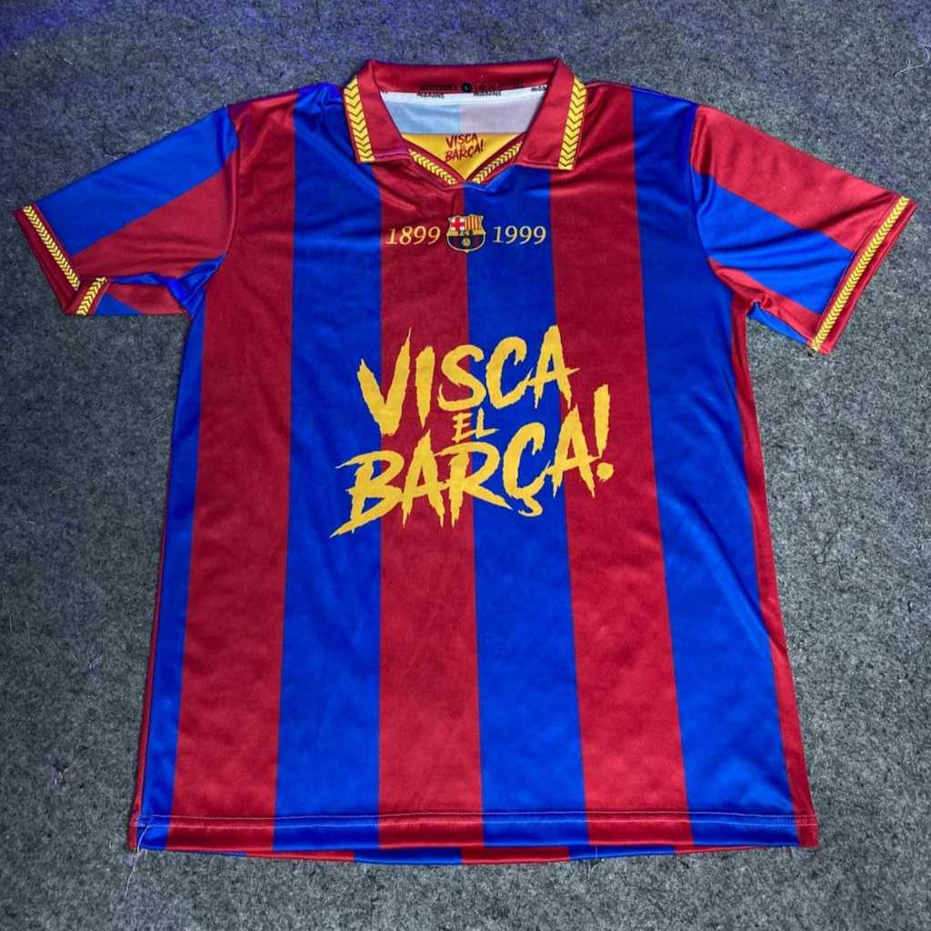Jersey Barcelona Vintage Visca Barca Gaya Retro Jersey Home Barca