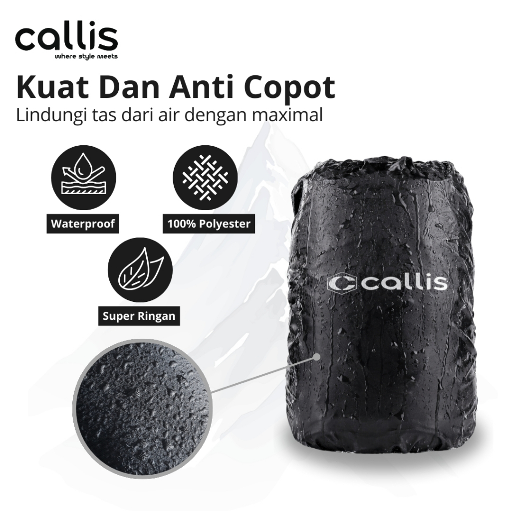 Callis Raincover Tas Waterproof Pelindung Tas Anti Air Cover Bag 25liter