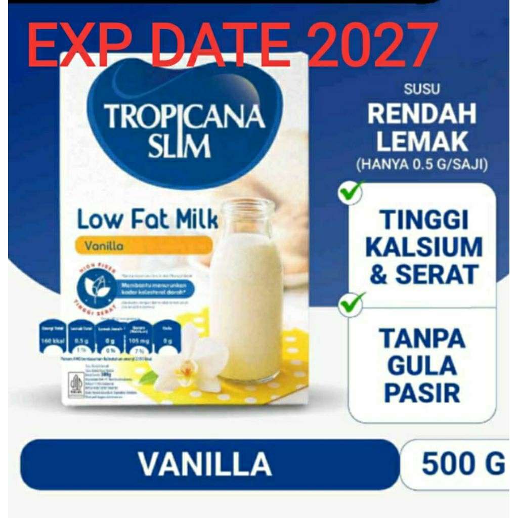 Susu tropicana slim low fat vanila 500 gr