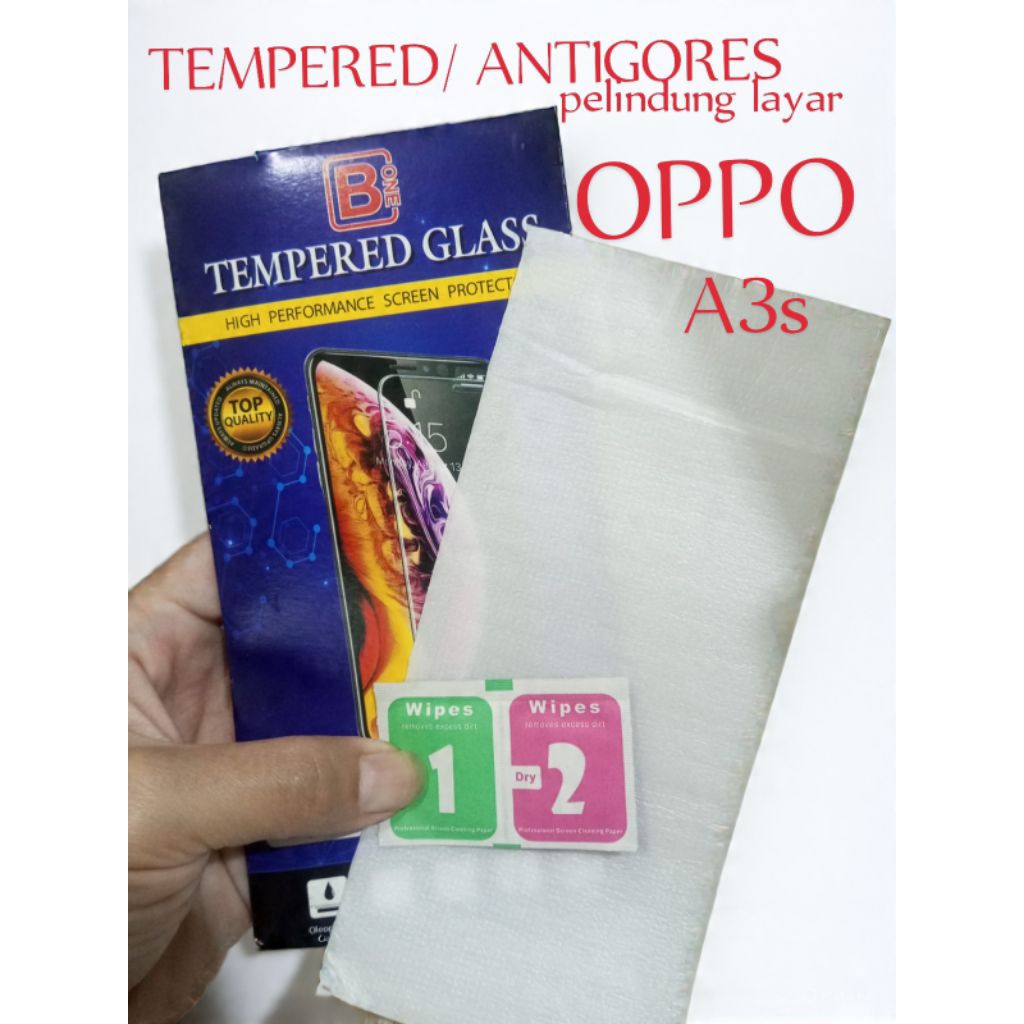 TEMPRAGLASS/ PELINDUNG LAYAR HP OPPO A3S