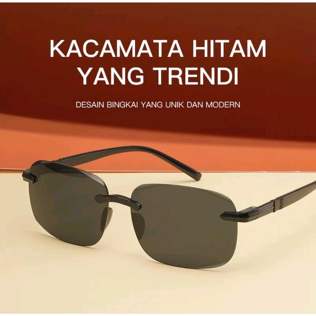 Kacamata Hitam Anti UV+ Mengemudi Kacamata Memancing Kacamata Pria Sunglasses UV Kaca mataHitam Cowo
