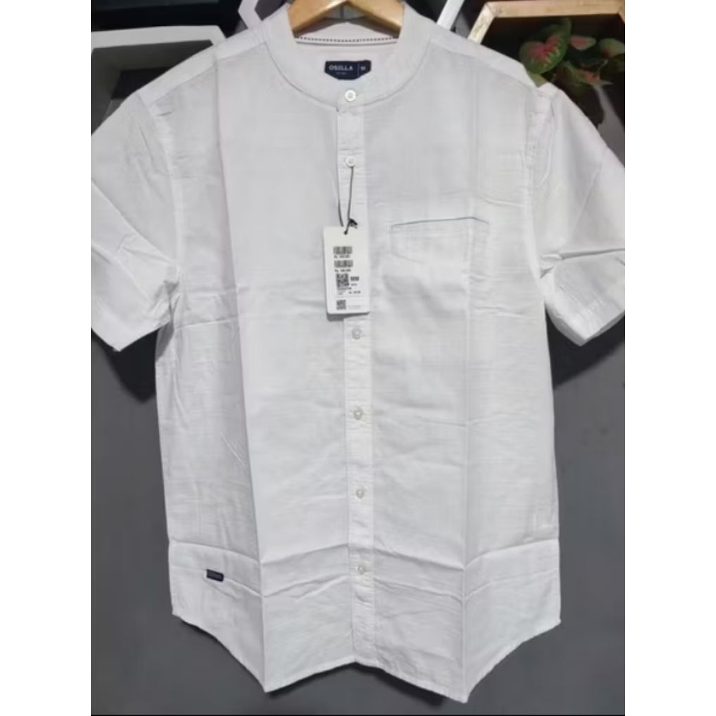 OSELLA Kemeja Koko Original Baju Katun Warna Putih Pria