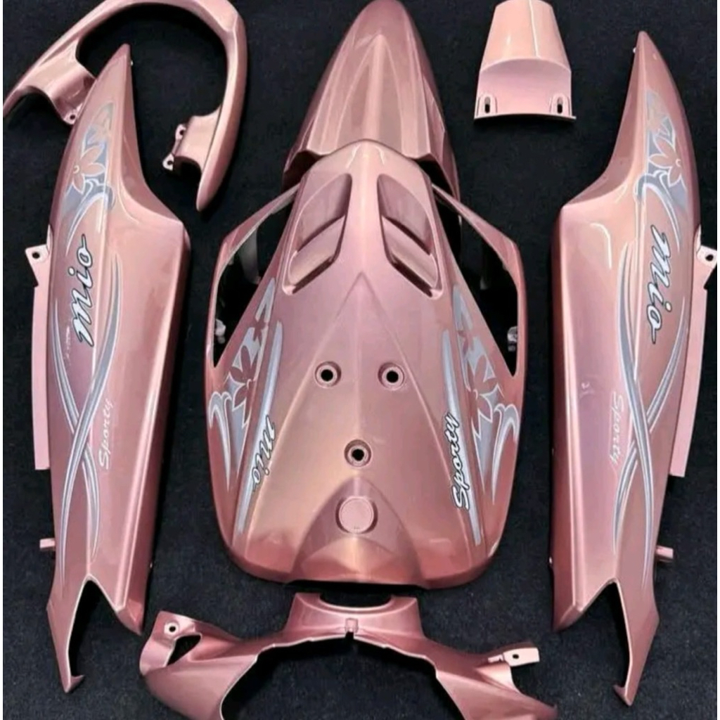 Cover body halus/fullset body halus mio sporty pink rose gold+behel amore+striping bunga transparan