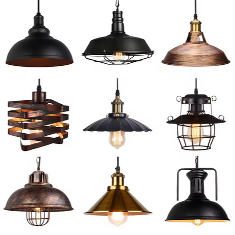 Lampu Gantung Vintage Loft Gaya Nordik Retro Industri, Lampu Gantung untuk Ruang Tamu, Dapur, dan De