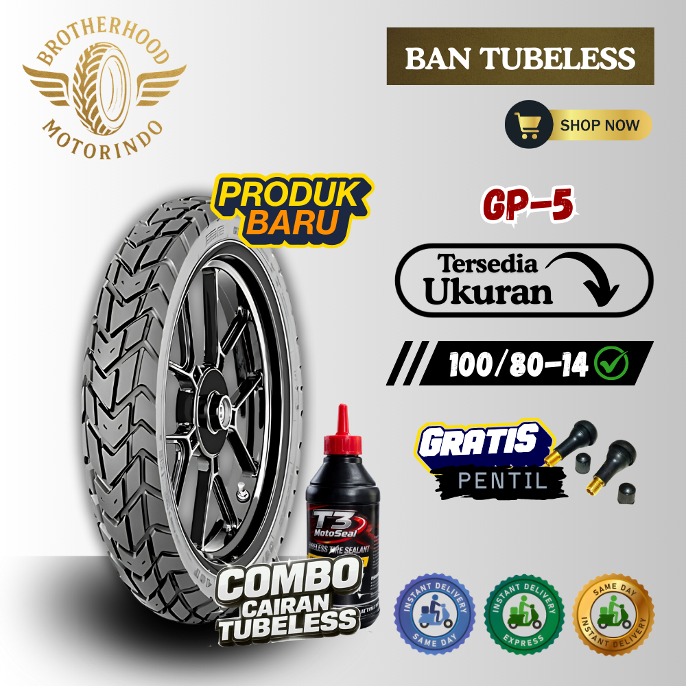 BAN IRC GP5 TUBELESS (100/80-14 / 100 80 14)  BAN IRC / BAN RING 14 / BAN IRC RING 14 / BAN RING 14 