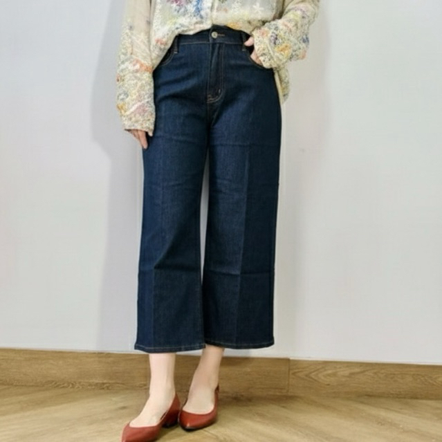 436394 | JEANS KULOT DENIM PREMIUM NO STRETCH PANJANG POLOS