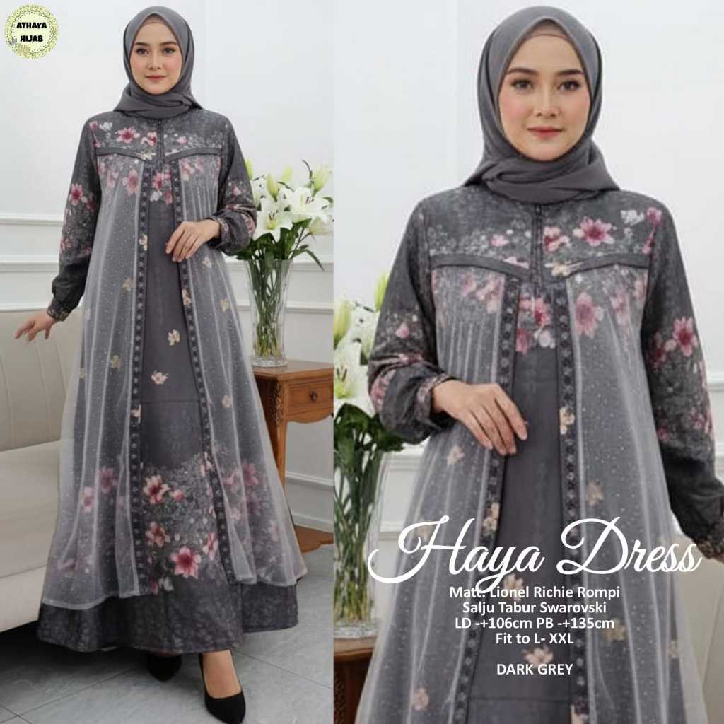 Gamis Lebaran Wanita Terbaru 2026 Baju Pengajian Ibu Pernikahan Set Gamiss Hijab Dres Brokat Muslima