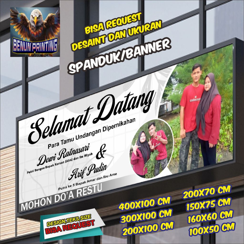 Banner Spanduk Wedding Custom 160x60 Cm