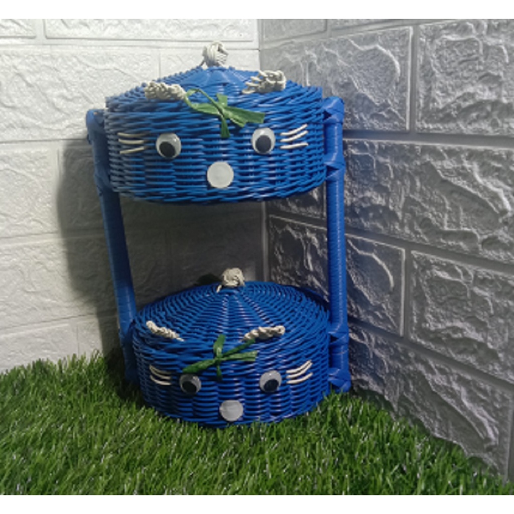 Rak Bawang keranjang bumbu dapur rotan/sintetictempat serbaguna keranjang rotan tempat bawang keranj