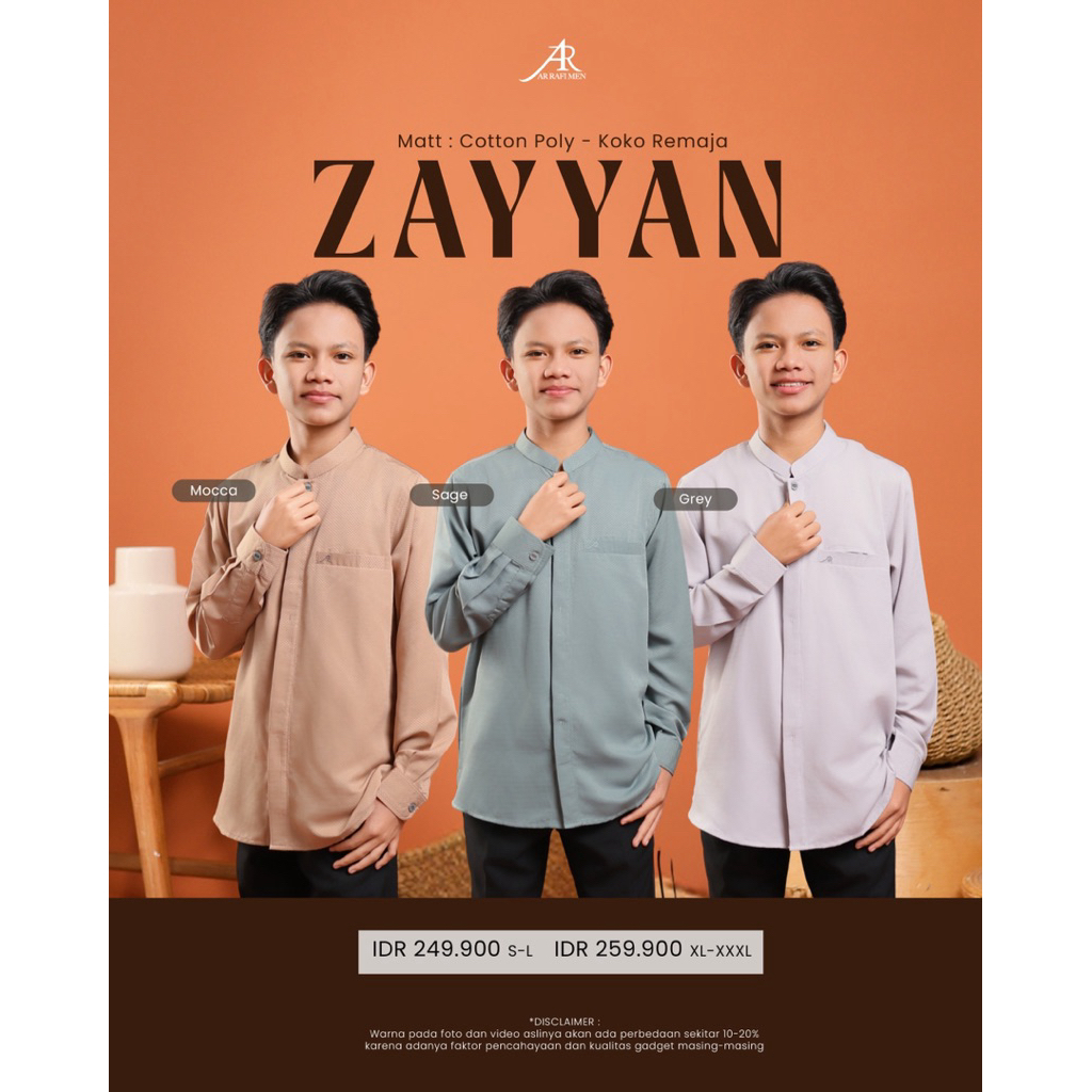 KOKO REMAJA ZAYYAN BY HIJAB ARRAFI / KOKO REMAJA LENGAN PENDEK / KOKO REMAJA LENGAN PANJANG