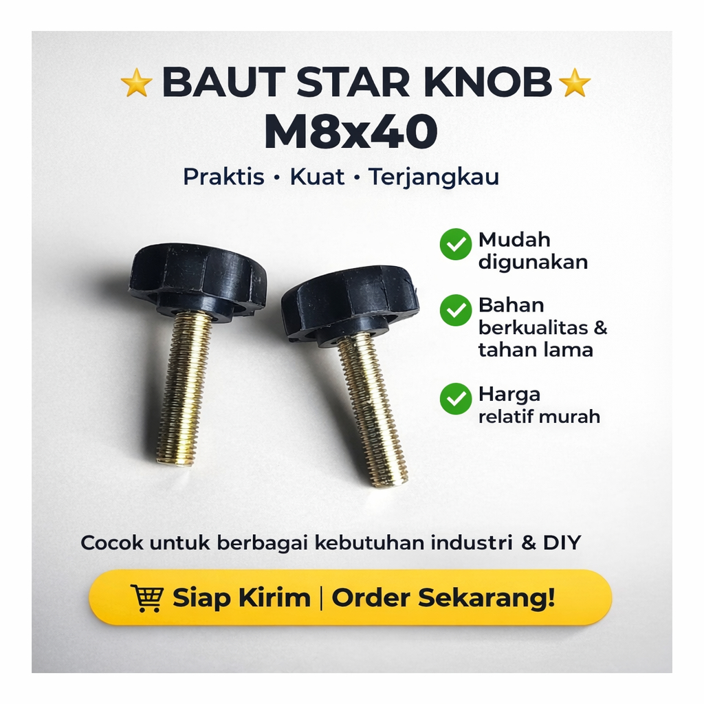 Baut Star Knob M8 X40