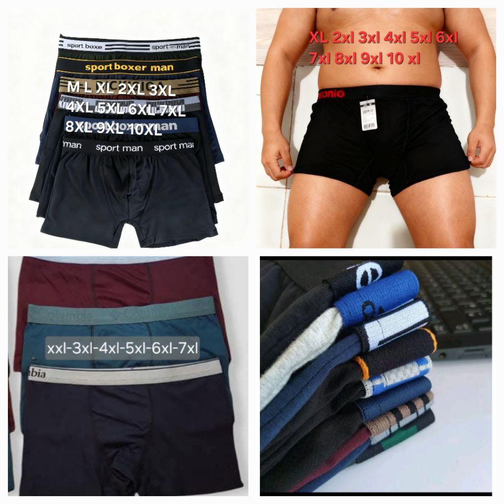 Celana dalam pria boxer jumbo  XXL 3XL 4XL 5 XL