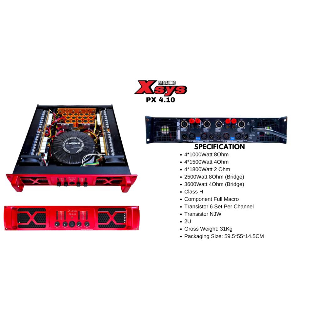 POWER AMPLIFIER XSYS PX4.10 | 4 CHANNEL PROFESIONAL AUDIO