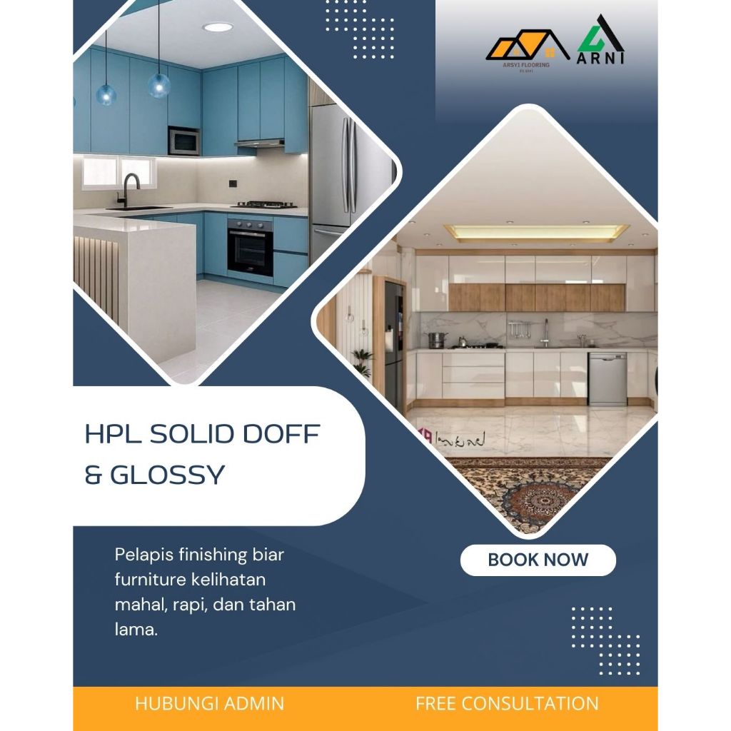 HPL Aidi Solid | Pelapis Kitchen Set Tahan Lama