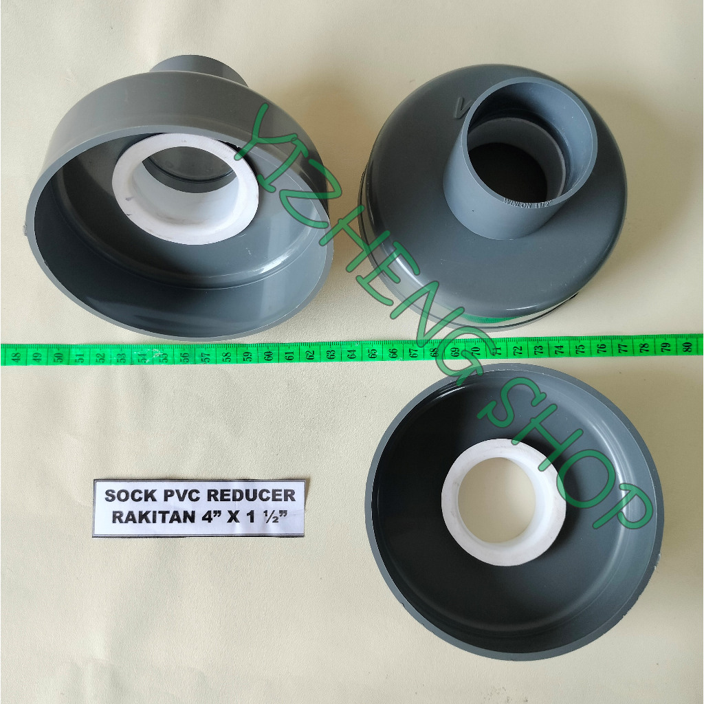 SOCK REDUCER 4 X 1.5 INCH PVC RAKITAN