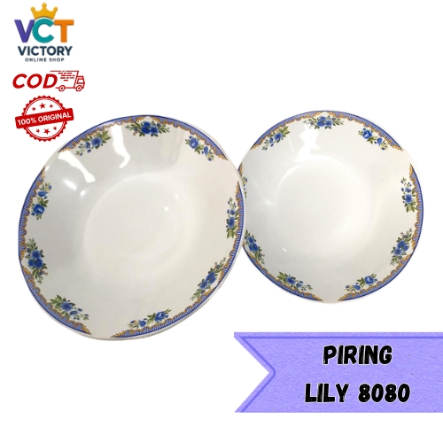 Piring Makan/Piring Makan Keramik Kembang/Piring Makan Keramik Lilia/Piring Makan Lusinan/Piring Mak