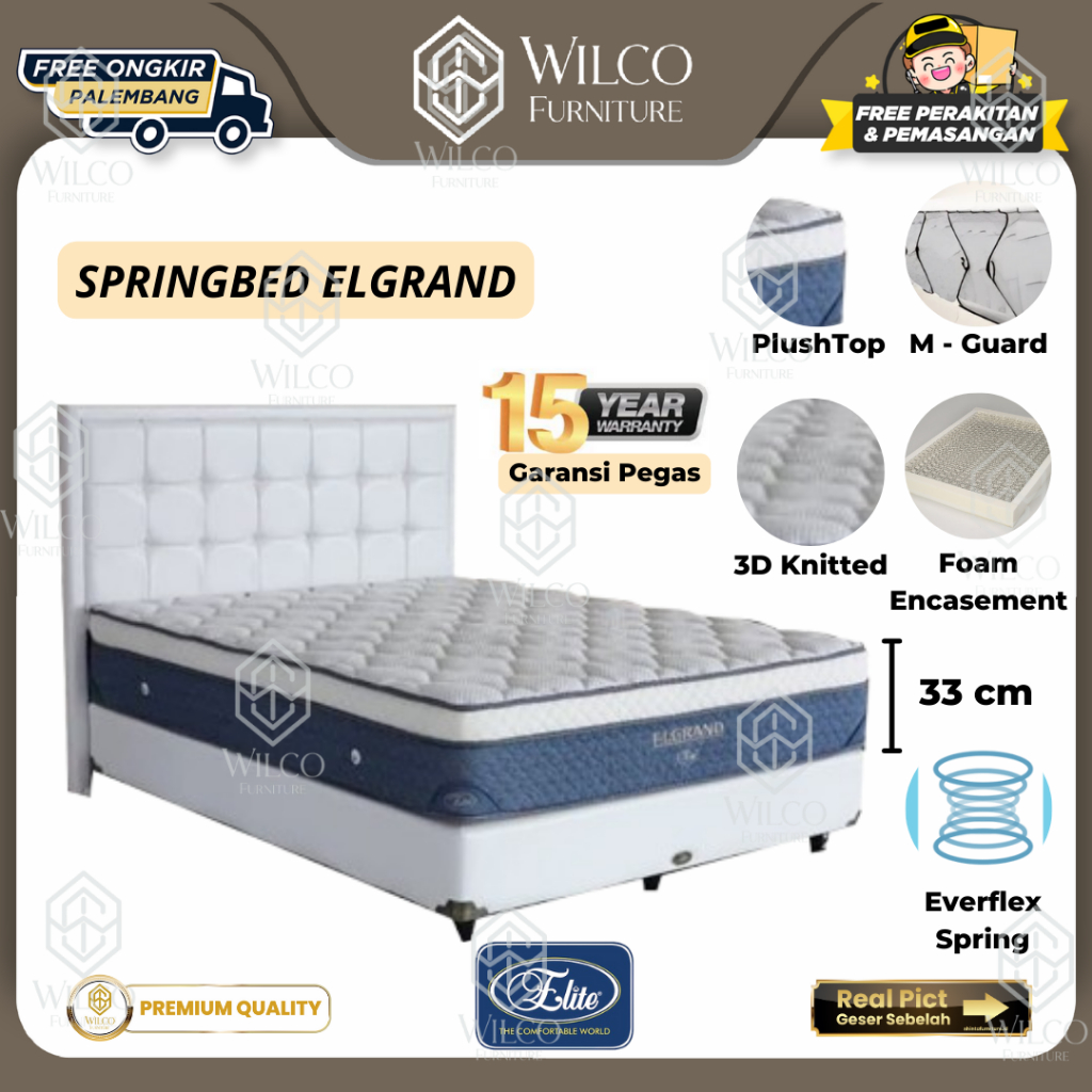Kasur Springbed Matras Elite Elgrand Everflex Spring System Plush Top