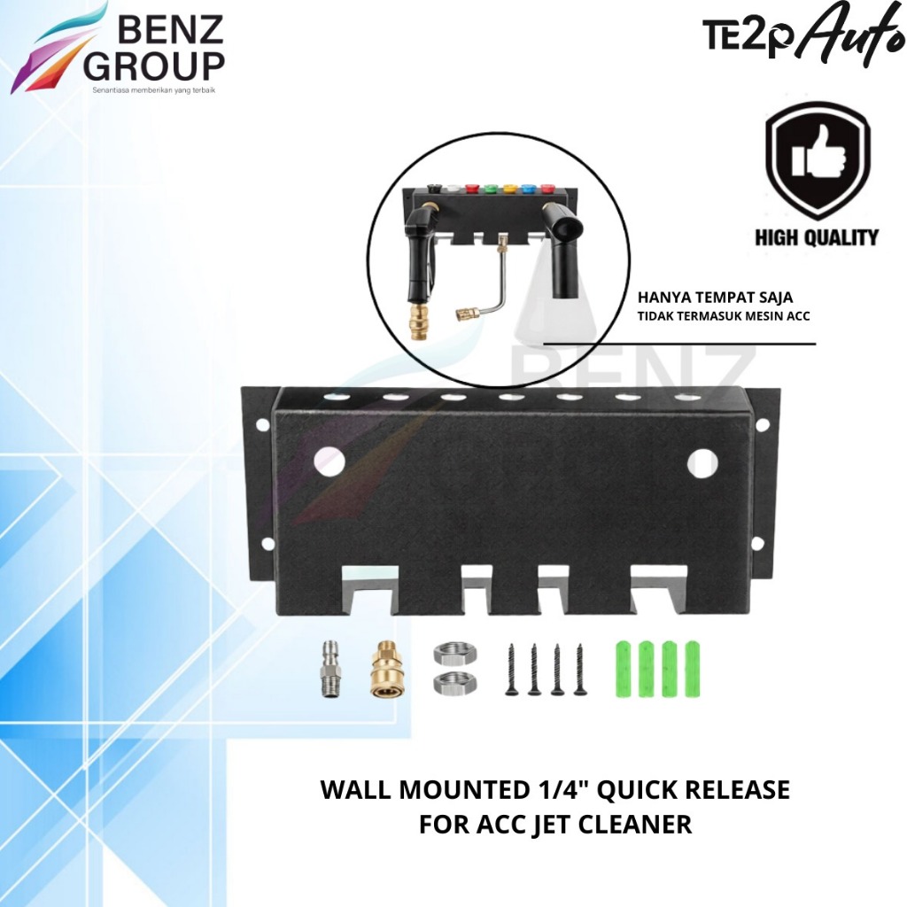 Te2p Auto Bracket Wall Panel Aksesoris Jet Cleaner Quick Release Adaptor 1/4" Male & Female - Duduka