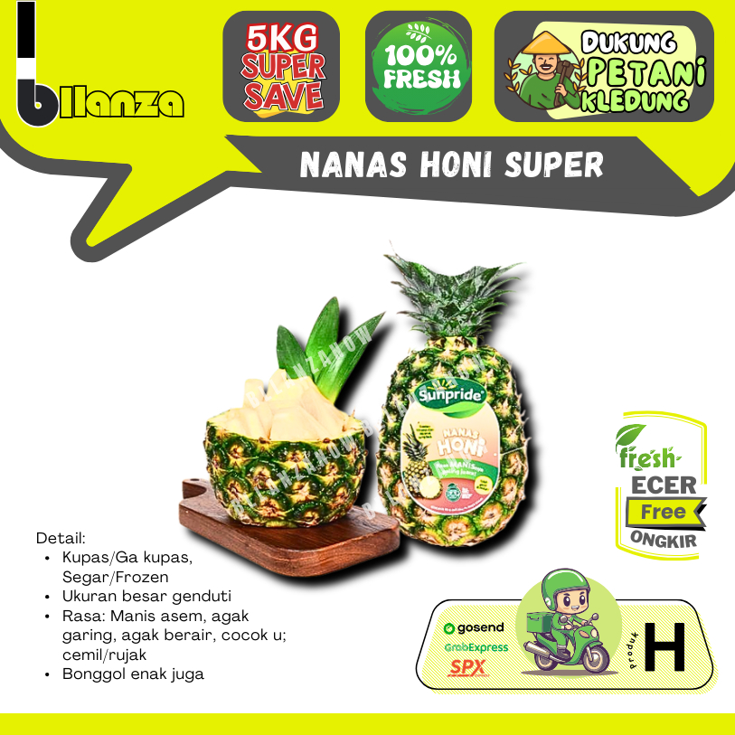 Bllanzanow | Nanas Honi Super [ SEGAR / FROZEN ] — Sayur Gunung ECER GROSIR