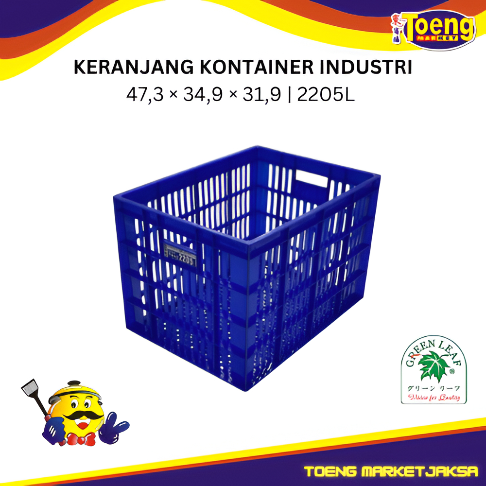 Kontainer industri Lubang  - Keranjang Krat Lubang - CONTAINER INDUSTRI SERBAGUNA LUBANG 2205L GREEN