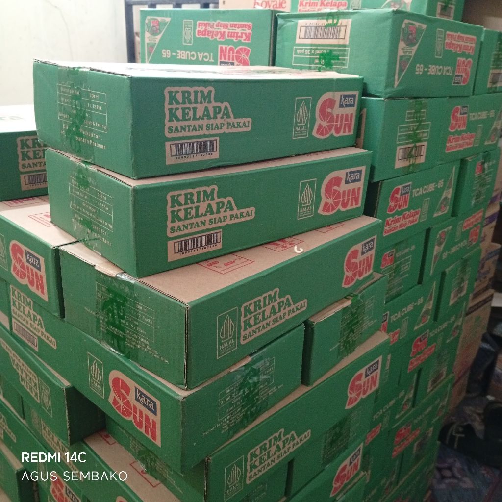 1 dus santan kelapa sun kara 200 ml / 65 ml