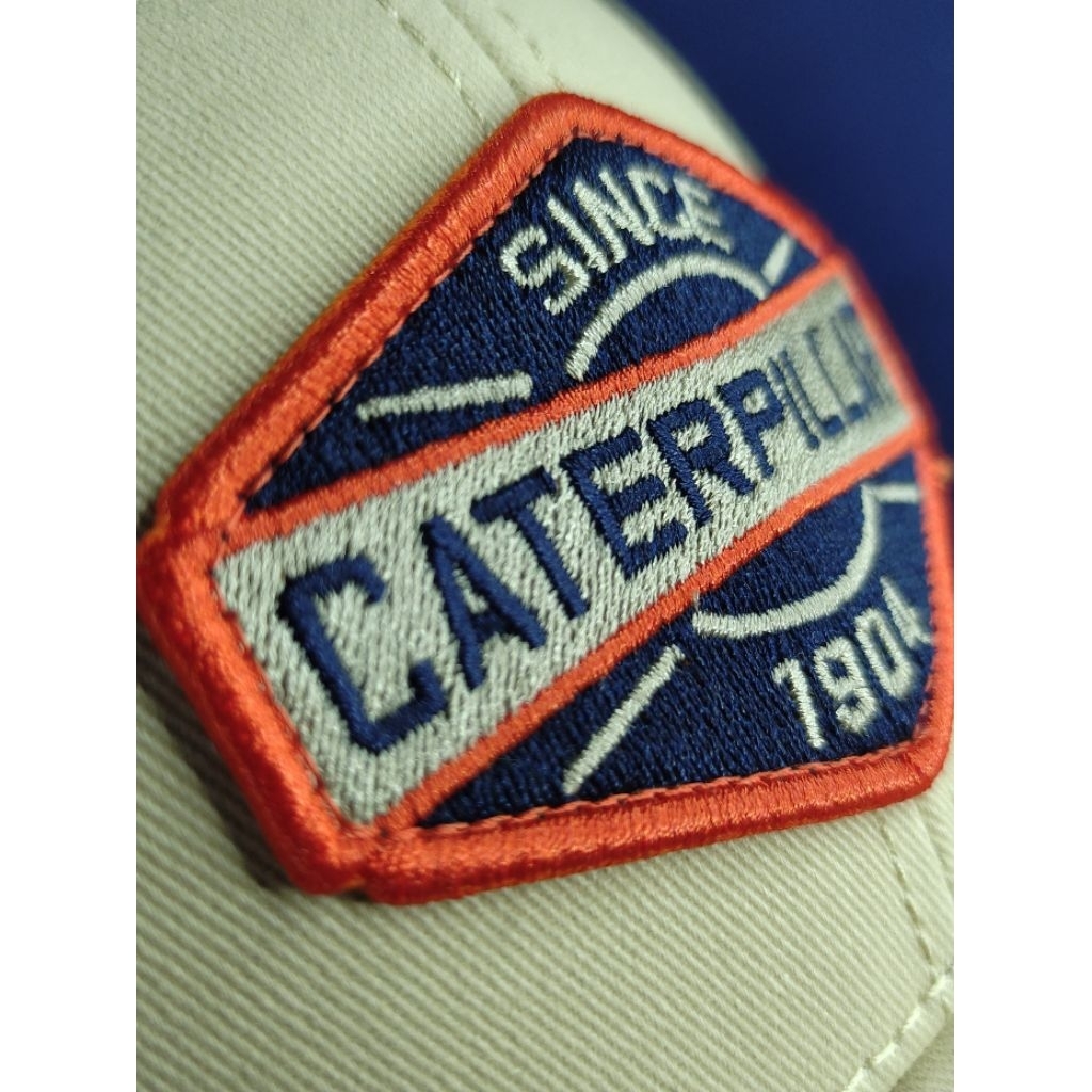 Topi Caterpillar / CAT hat Trucker Baru 100% Original - Cream Black