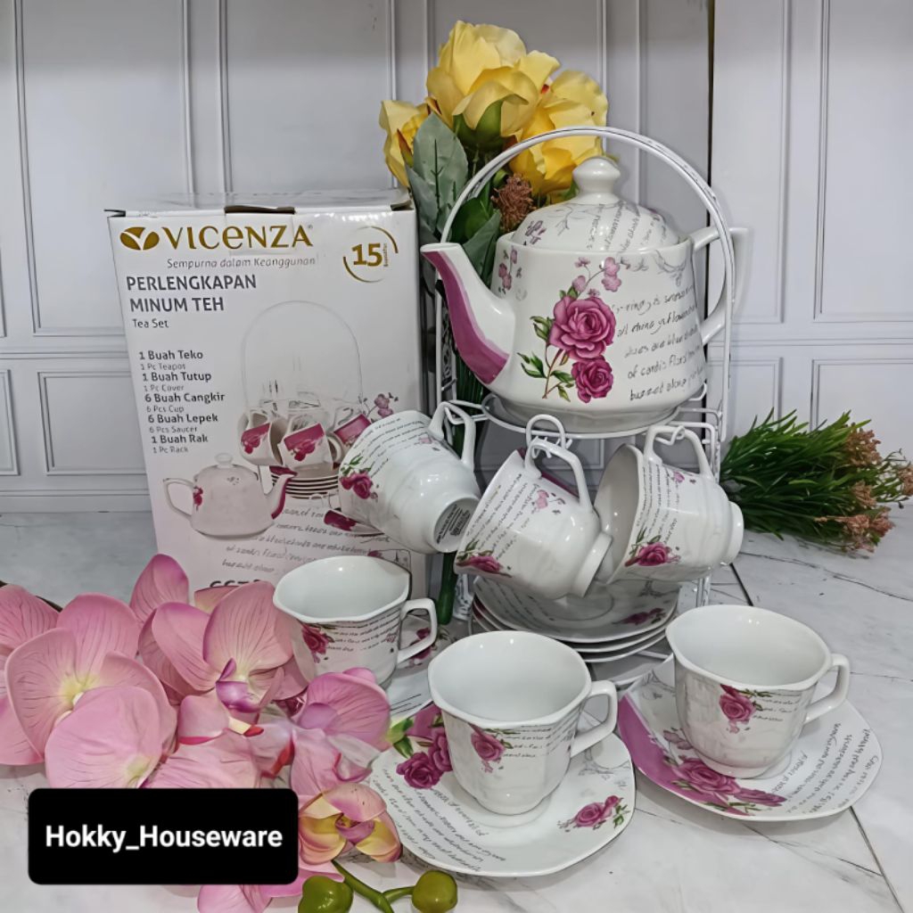 Teko Teh/Kopi Set Cangkir Keramik Vicenza C-78 & Cr-90 Co
