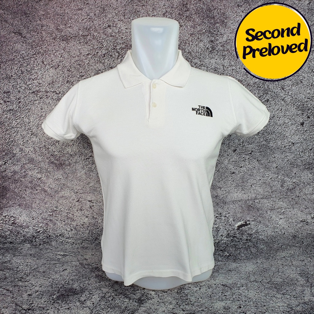 Baju Kaos Polo Wanita / Anak THE N0RTH F4CE  TNF - Size S / Lebar 44 cm - Original - Second