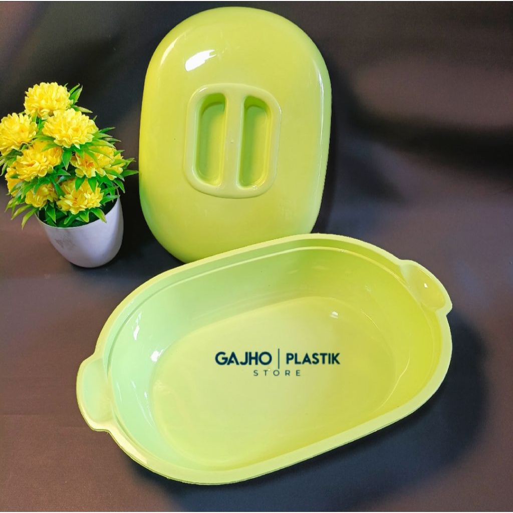 [3 PCS] SET BASI MARJAN CLIO 3121 | Bakul Nasi Oval Jumbo + Tutup Ideal untuk Sajian hajatan | Buffe