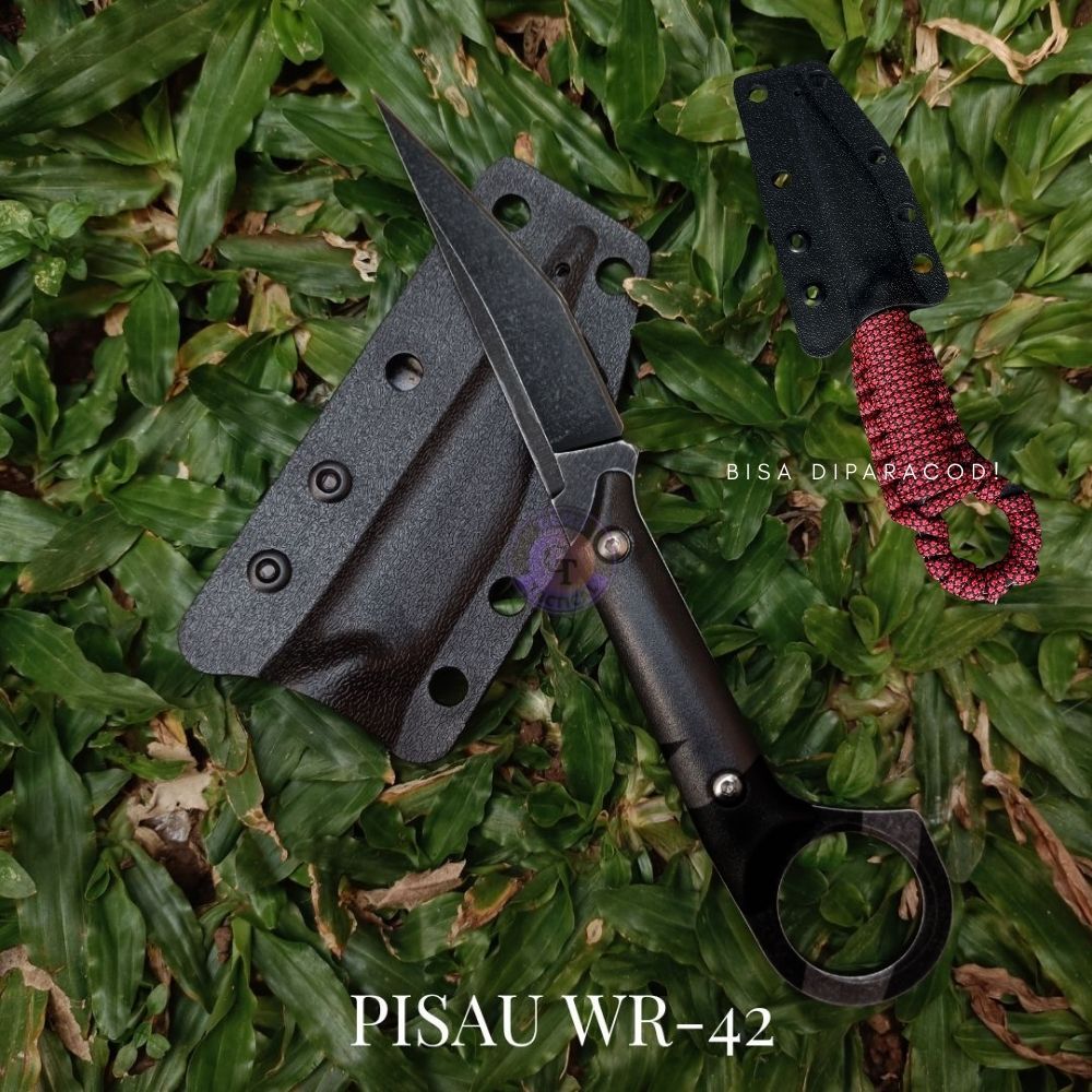 Baca deskripsi / Pisau Tactical Kydex WR 42 / Pisau Custom Laser / Pisau Tactical Outdoor + Teklock 
