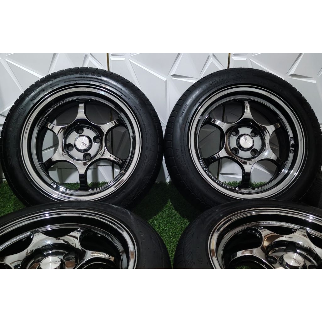 Velg Advan Rgd2 Black chrome R15 Thailand ban 95% 2024 mulus
