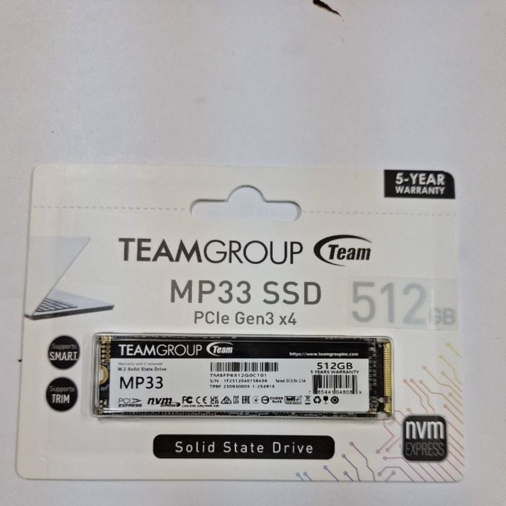 Nvme TEAM MP33 512gb Resmi