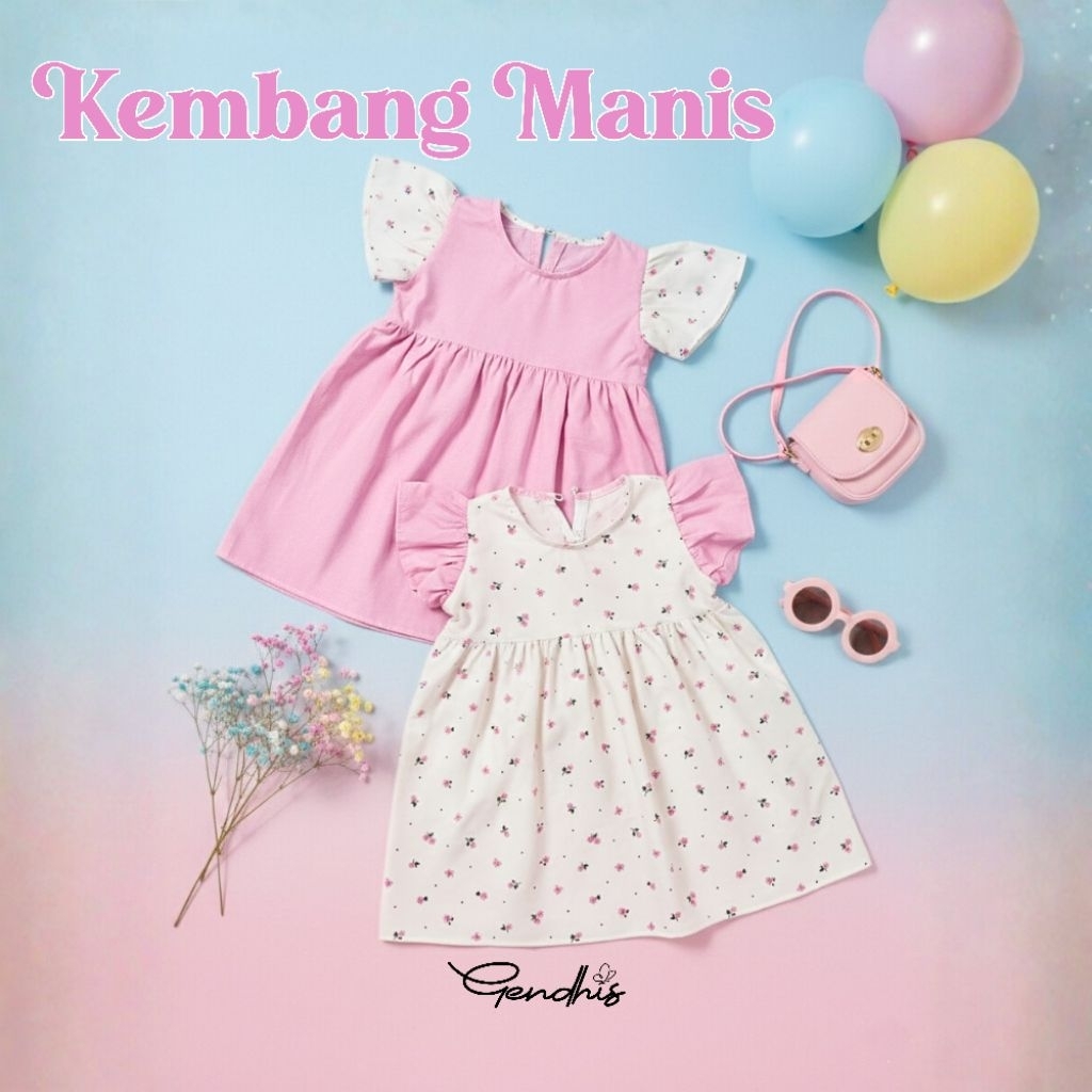 Daster Anak Kembang Manis by Gendhis| Baby Doll Dress Anak Perempuan Katun Premium (Usia 2–7 Tahun)