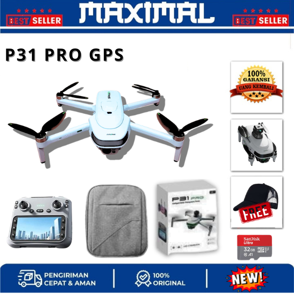 Drone P31 Pro GPS Rc Quadcopter Brushless Motor 1080p HD Camera 2KM Transmission Range 5G WiFi FPV A