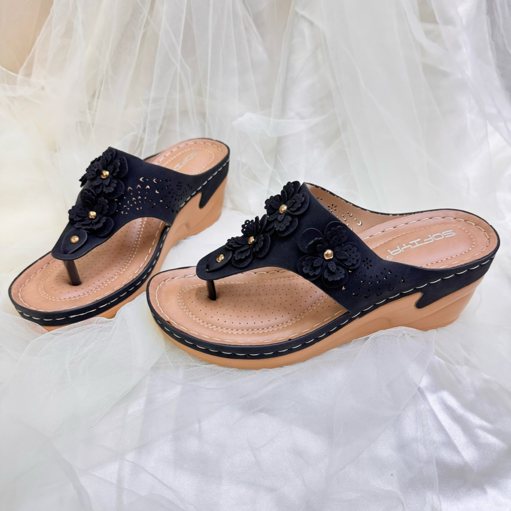 SOFIYA IMPORT ORIGINAL 7006 4 SENDAL WEDGES WANITA JEPIT RINGAN DAN NYAMAN