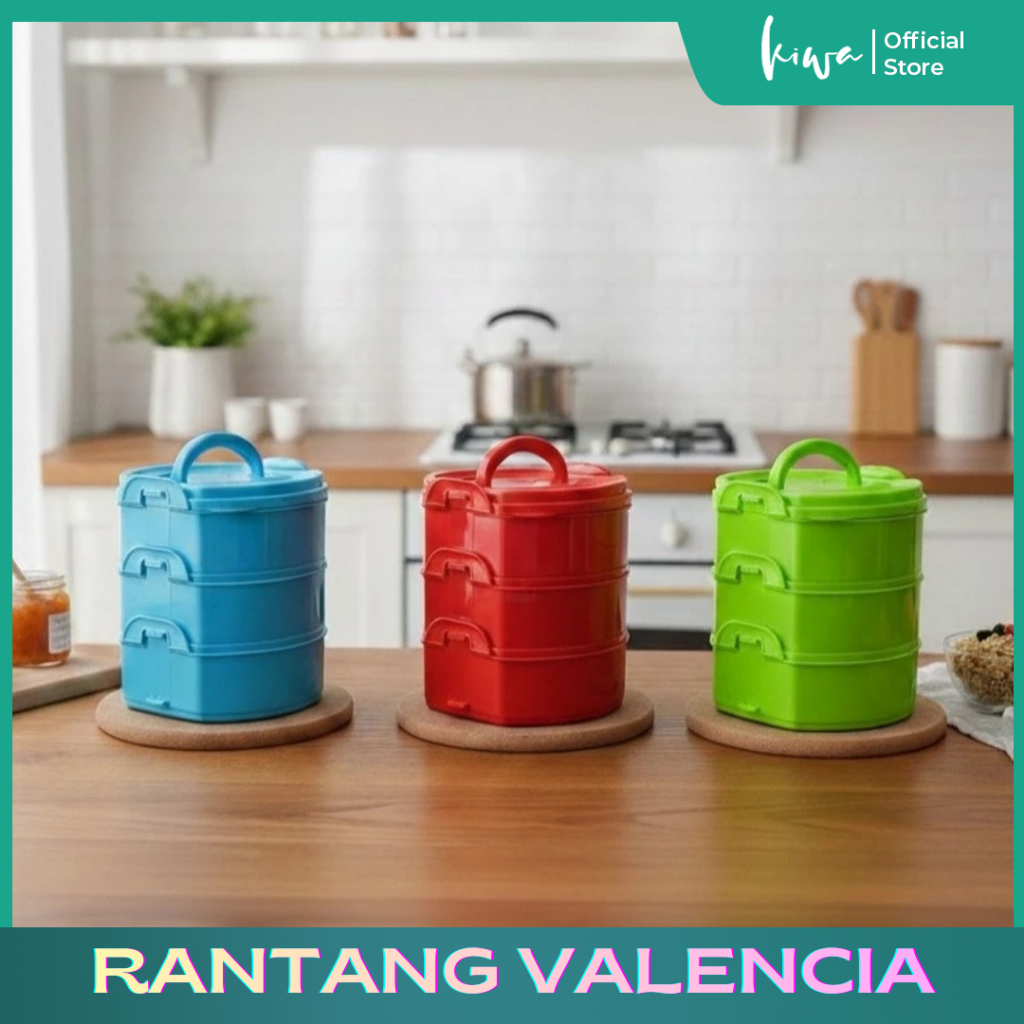 RANTANG VALENCIA Susun 3/ Rantang susun 3 plastik / Rantang susun 3 / rantang susun Hajatan / Rantan