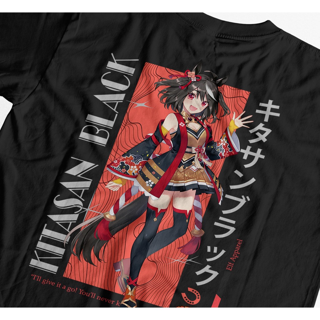 Heavyweight Kitasan Black Uma Musume Tshirt 230 GSM - Kaos Kitasan Black Uma Musume Cotton 20s
