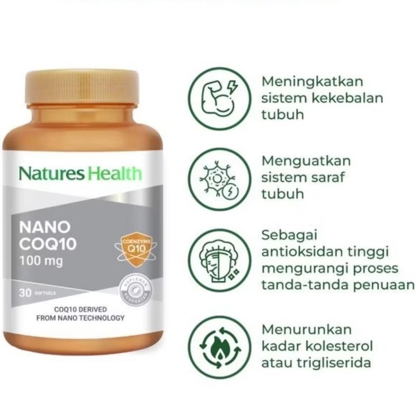 natures health nano COQ10 terbaik orgnlQ10 30pcs softgel