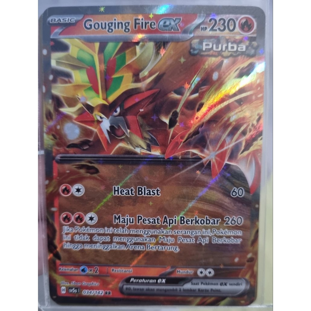 GOUGING FIRE EX - RR - 034/142 - PARADOKS ANDALAN - SV5S - TCG KARTU POKEMON