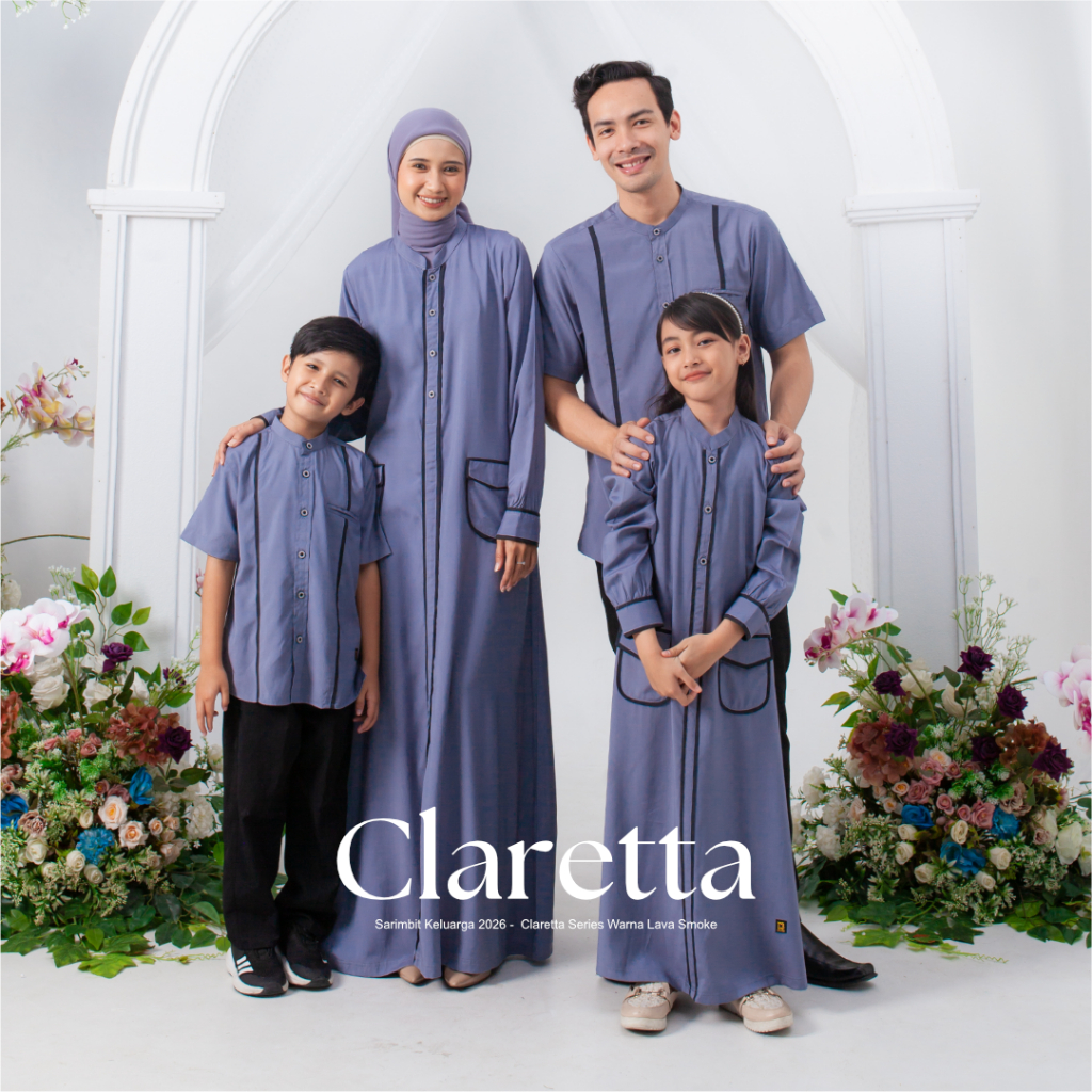Sarimbit Keluarga Claretta ( Blue Denim ) / Baju couple keluarga / Sarimbit Keluarga / Baju muslim c