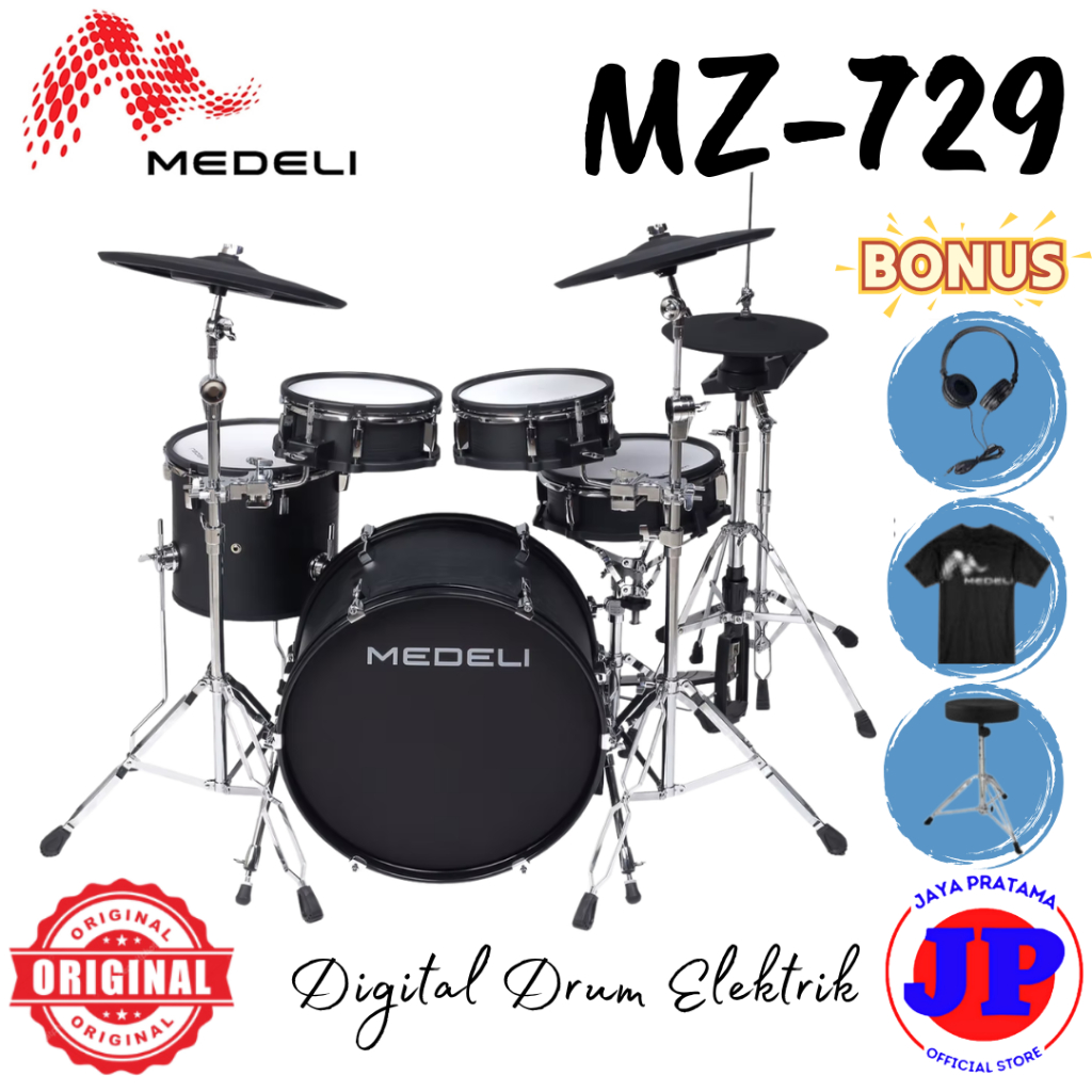 Drum Medeli MZ-729 Digital Drum Kit Elektrik Medeli Original MZ 729 Digital Elektrik Drum Set Elektr