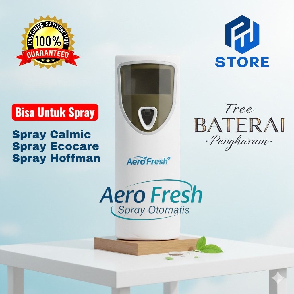 Dispenser pengharum Ruangan AeroFresh Spray Calmic Ecocare FREE Baterai Pengharum